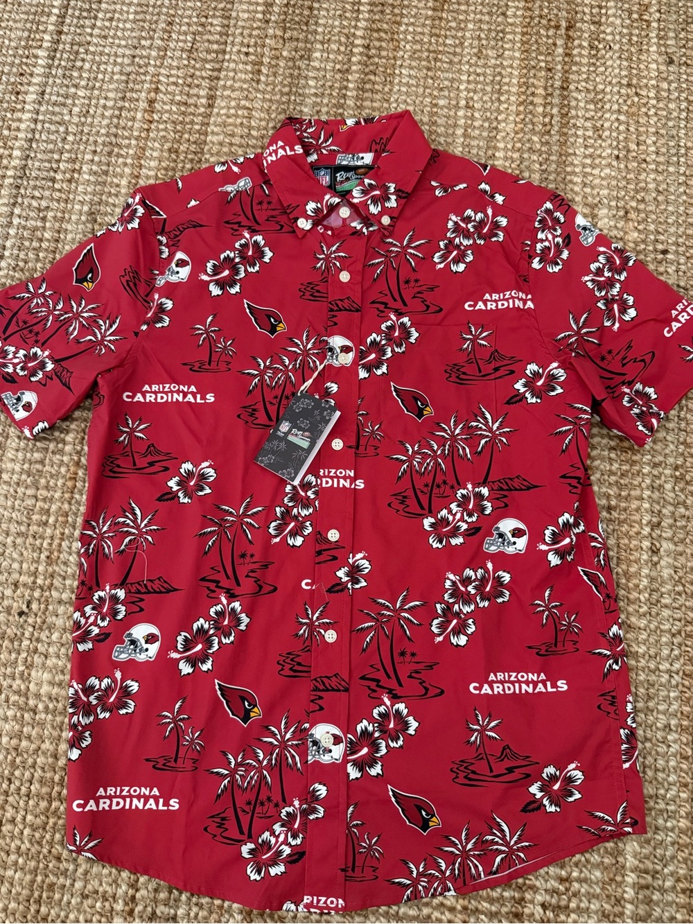 Red Hawaiian Button-Up Shirt